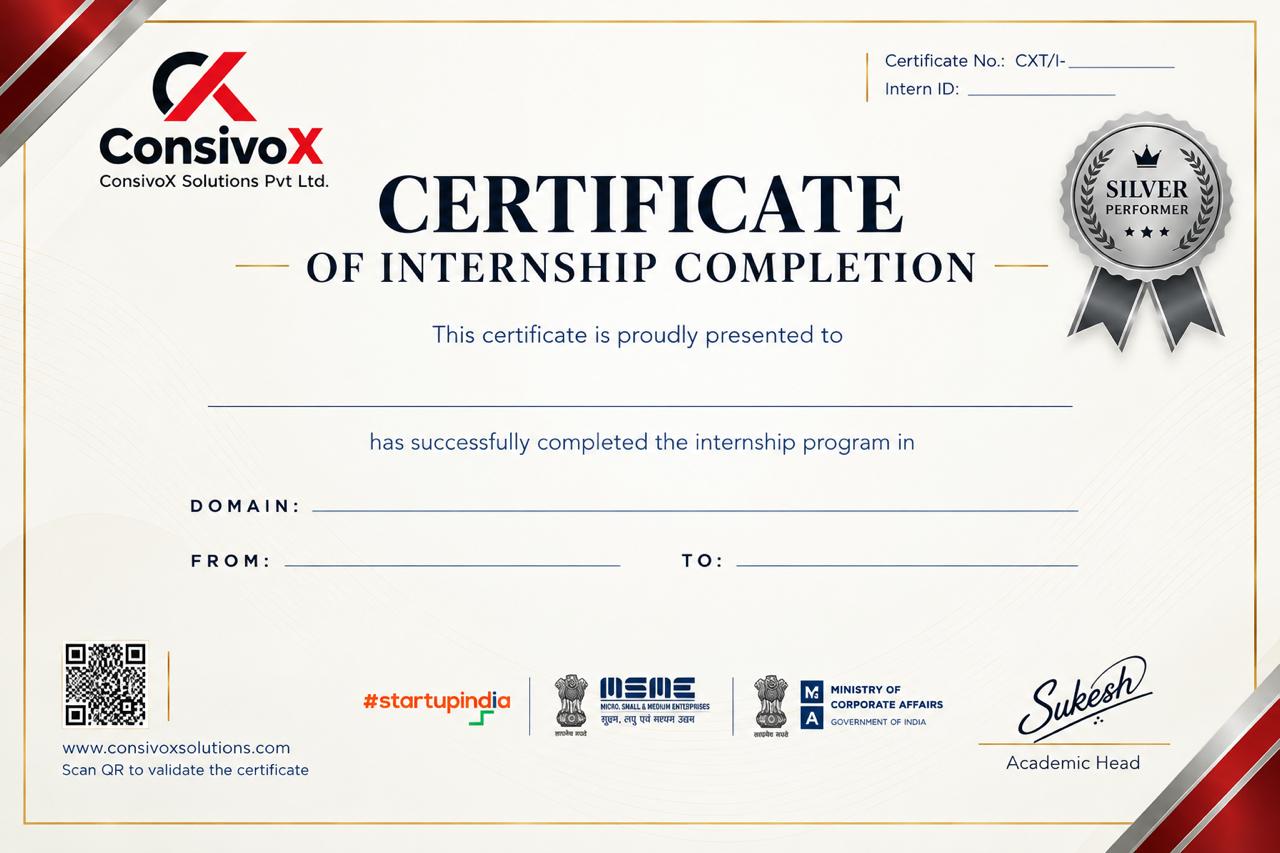 Silver Certificate — ConsivoX Solutions